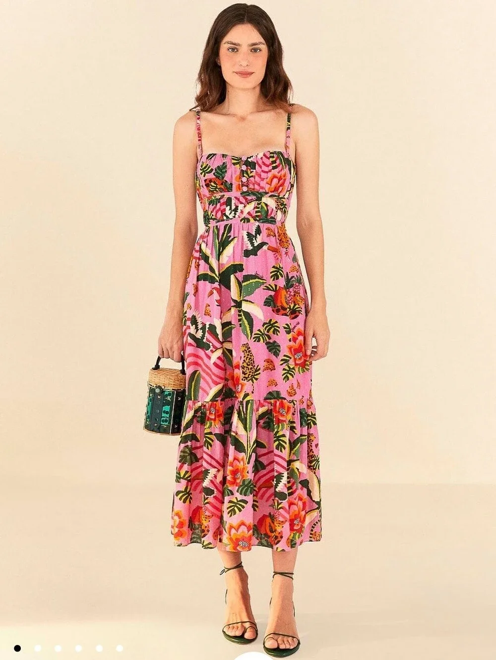 Farm Rio Pink Leopard Forest Mididress